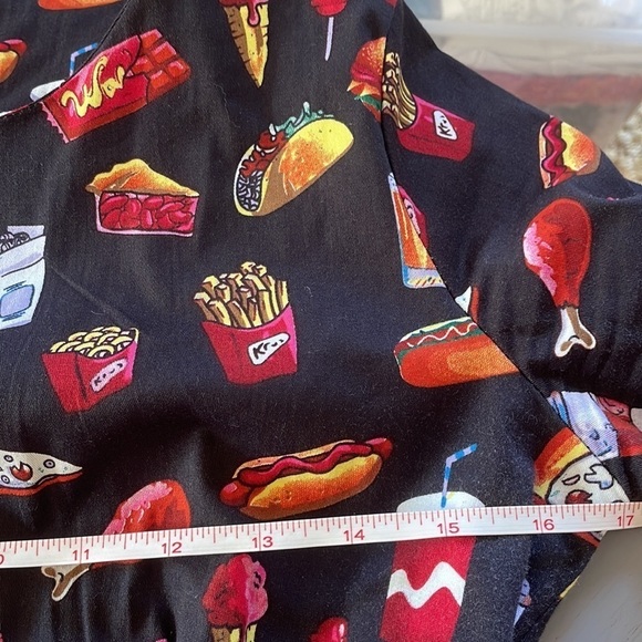 Retro Pinup Pizza, Hotdog, Burger, Chinese, Beer A Line Fit & Flare Dress - Picture 10 of 13